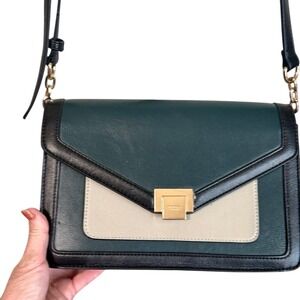 Dune London Black Cream and Green Shoulder Bag